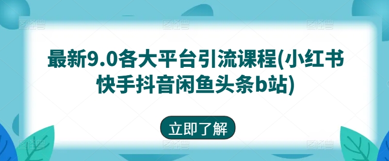 20250710040732-686f3c847d107.jpg 最新9.0各大平台引流课程(小红书快手抖音闲鱼头条b站)