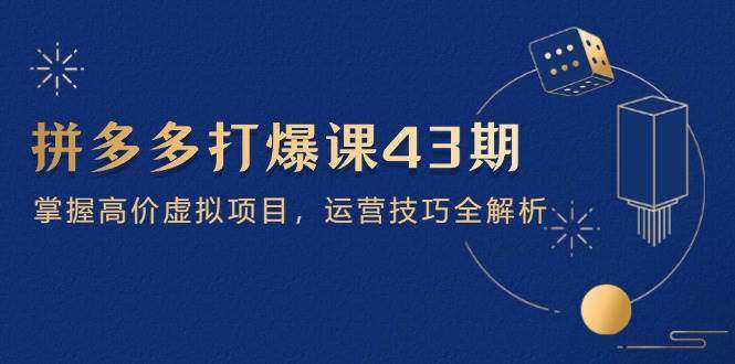 拼多多打爆课第 43 期，掌握高价虚拟项目，运营技巧全解析（15节）