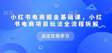 小红书电商掘金课，小红书电商项目玩法全流程拆解（更新5月）