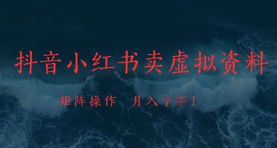 20250711071150-6870b93620bf7.jpg 抖音小红书卖虚拟资料,市场需求一直存在,矩阵操作,月入1w+